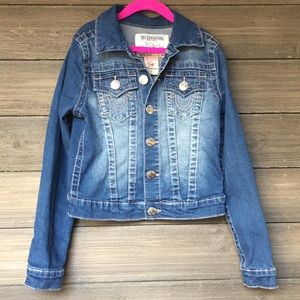 True Religion Kids distressed denim jean jacket S